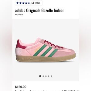 NIB Pink Adidas Gazelle 8.5